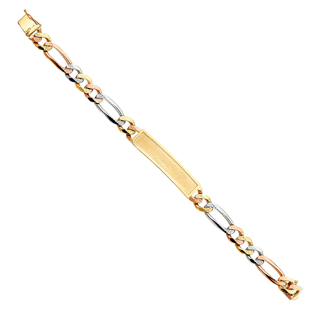 14K Tri Color Men's & Link Bracelet - AB368