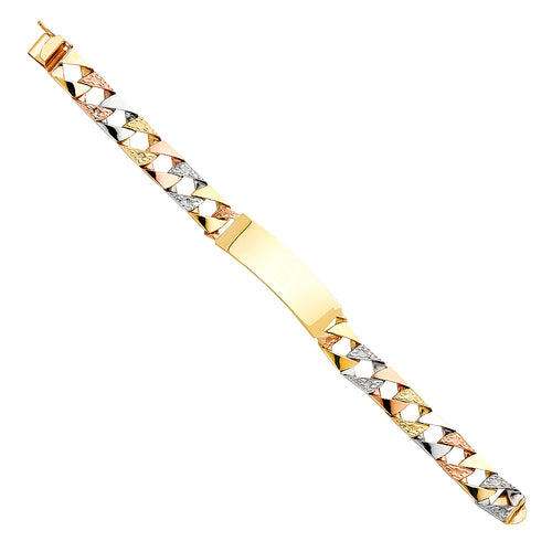 14K Tri Color Men's & Link Bracelet - AB371