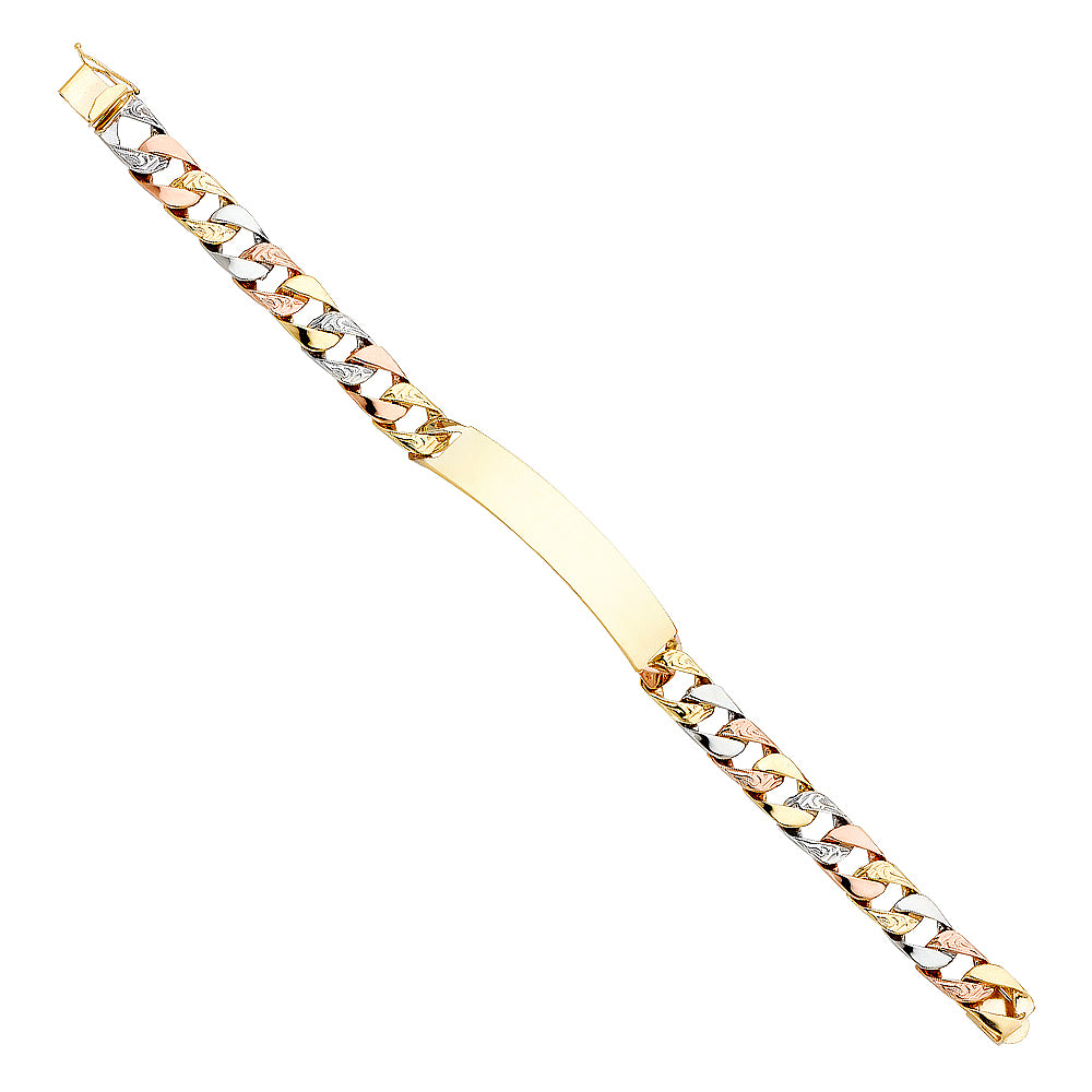 14K Tri Color Men's & Link Bracelet - AB372