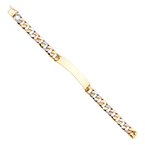 14K Tri Color Men's & Link Bracelet - AB372