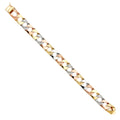 14K Tri Color Men's & Link Bracelet - AB374
