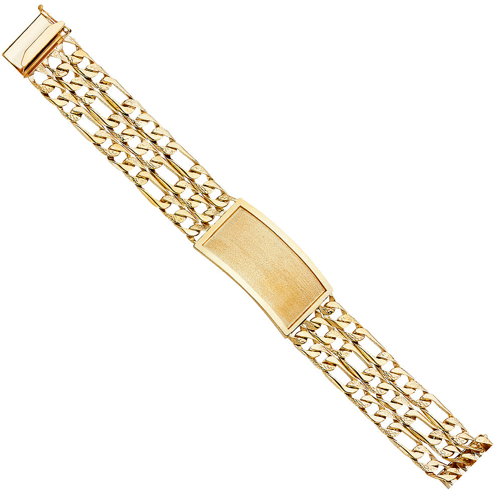 14K Yellow Gold Men's & Link Bracelet - AB378