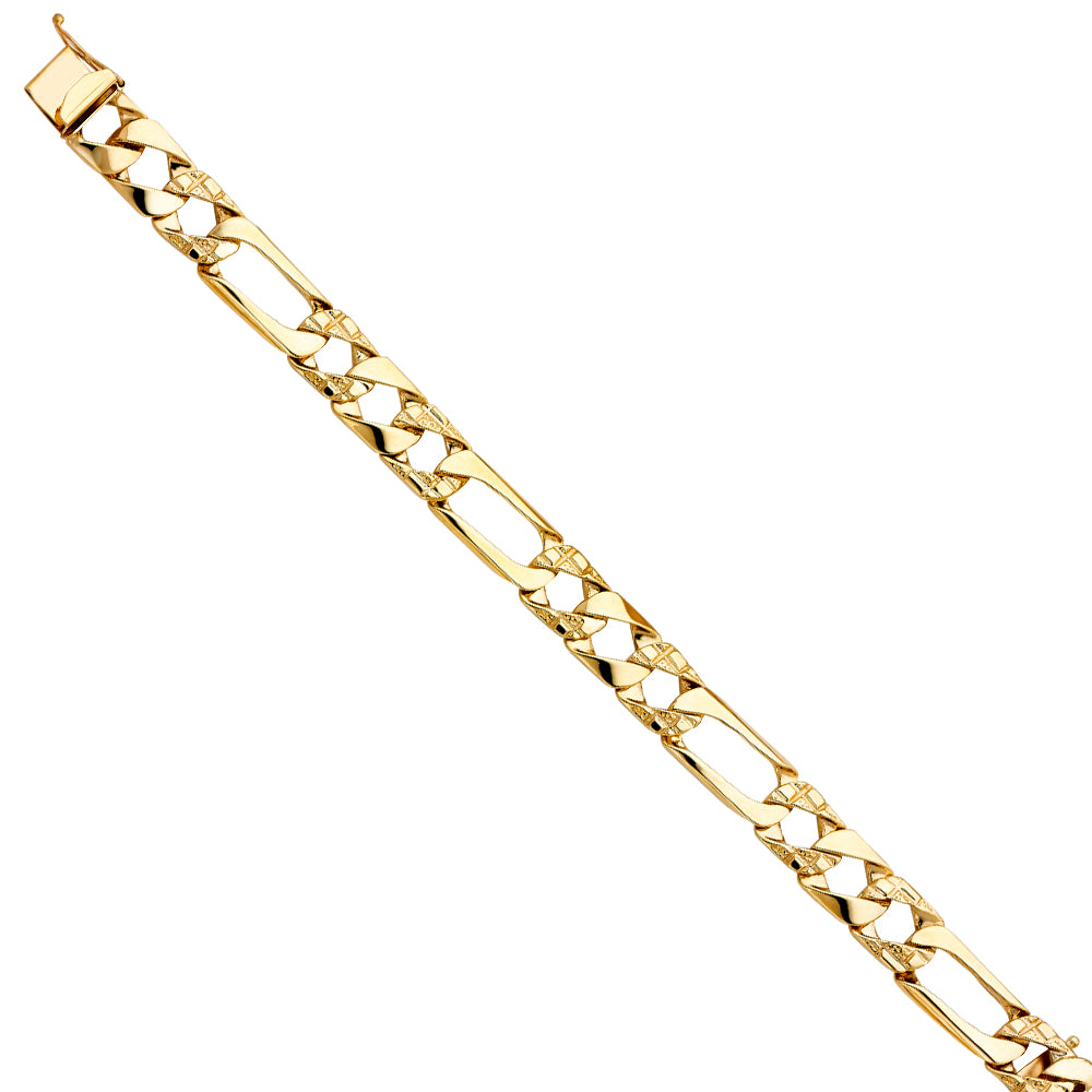 14K Yellow Gold Men's & Link Bracelet - AB446