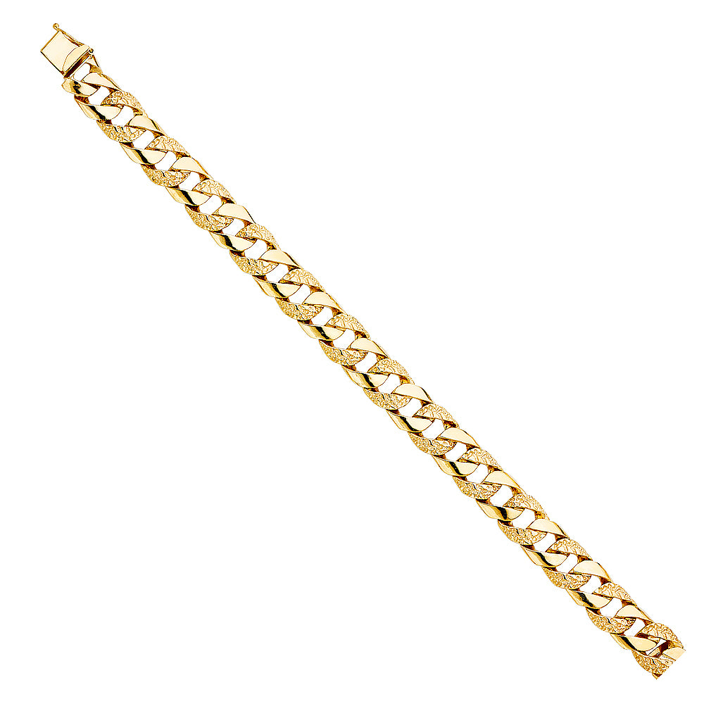 14K Yellow Gold Men's & Link Bracelet - AB453