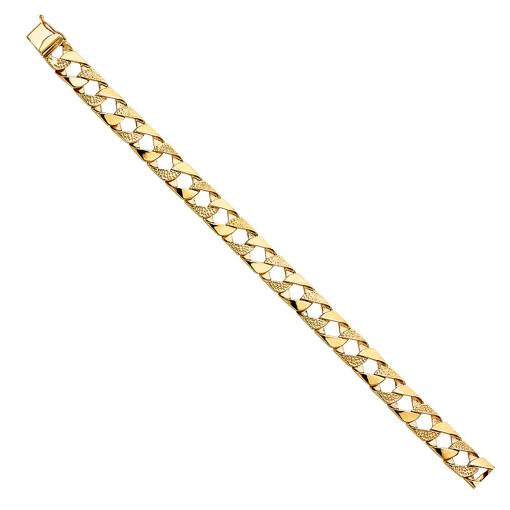 14K Yellow Gold Men's & Link Bracelet - AB454