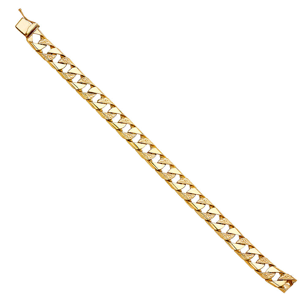 14K Yellow Gold Men's & Link Bracelet - AB455