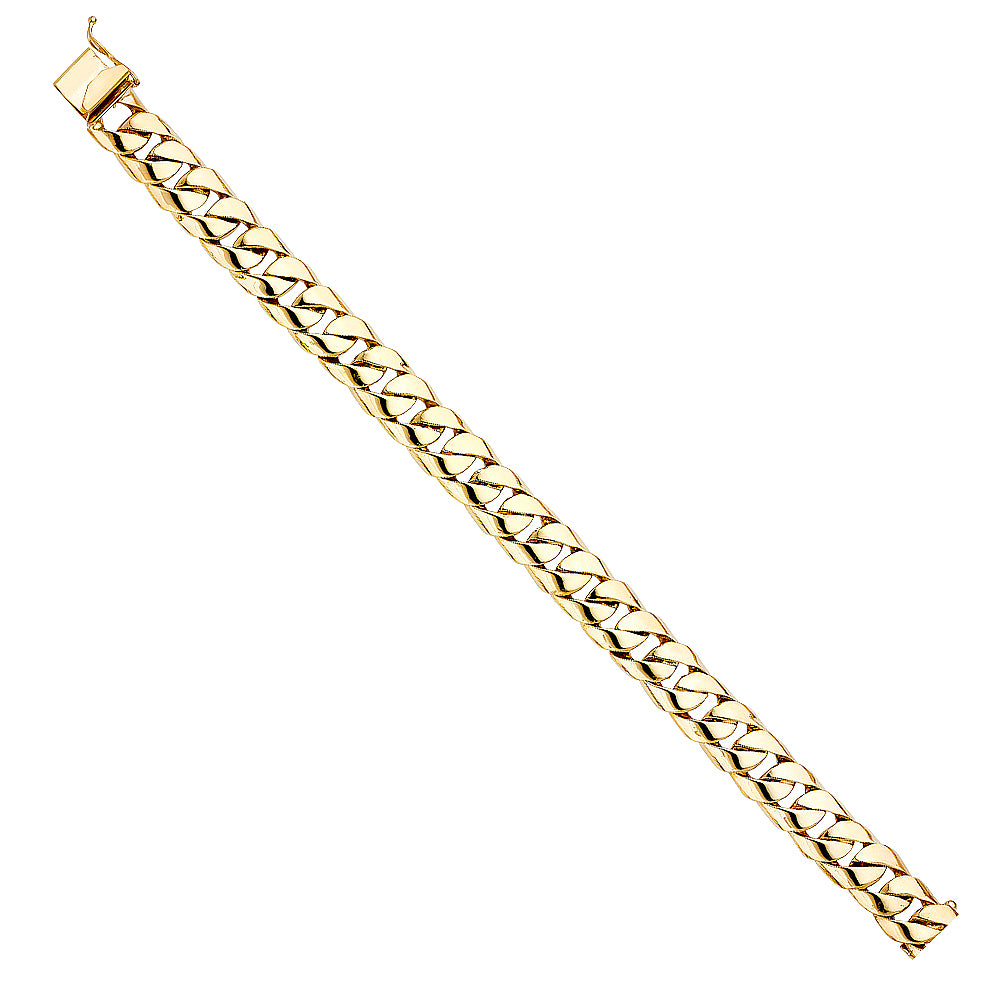 14K Yellow Gold Men's & Link Bracelet - AB460