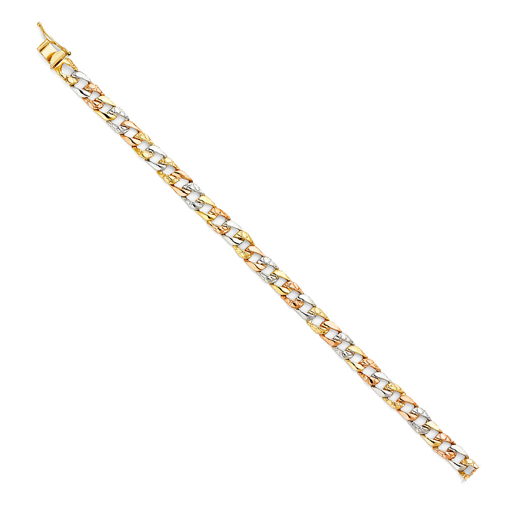 14K Yellow Gold Men's & Link Bracelet - AB494