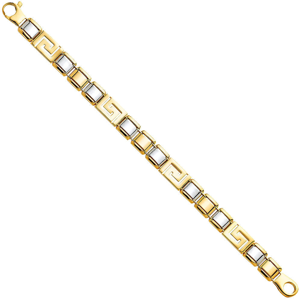 14K Yellow Gold Men's & Link Bracelet - AB513