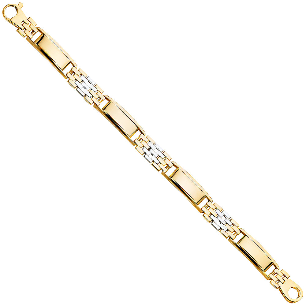 14K Yellow Gold Men's & Link Bracelet - AB514