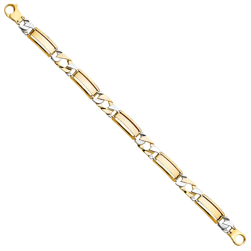 14K Yellow Gold Men's & Link Bracelet - AB515