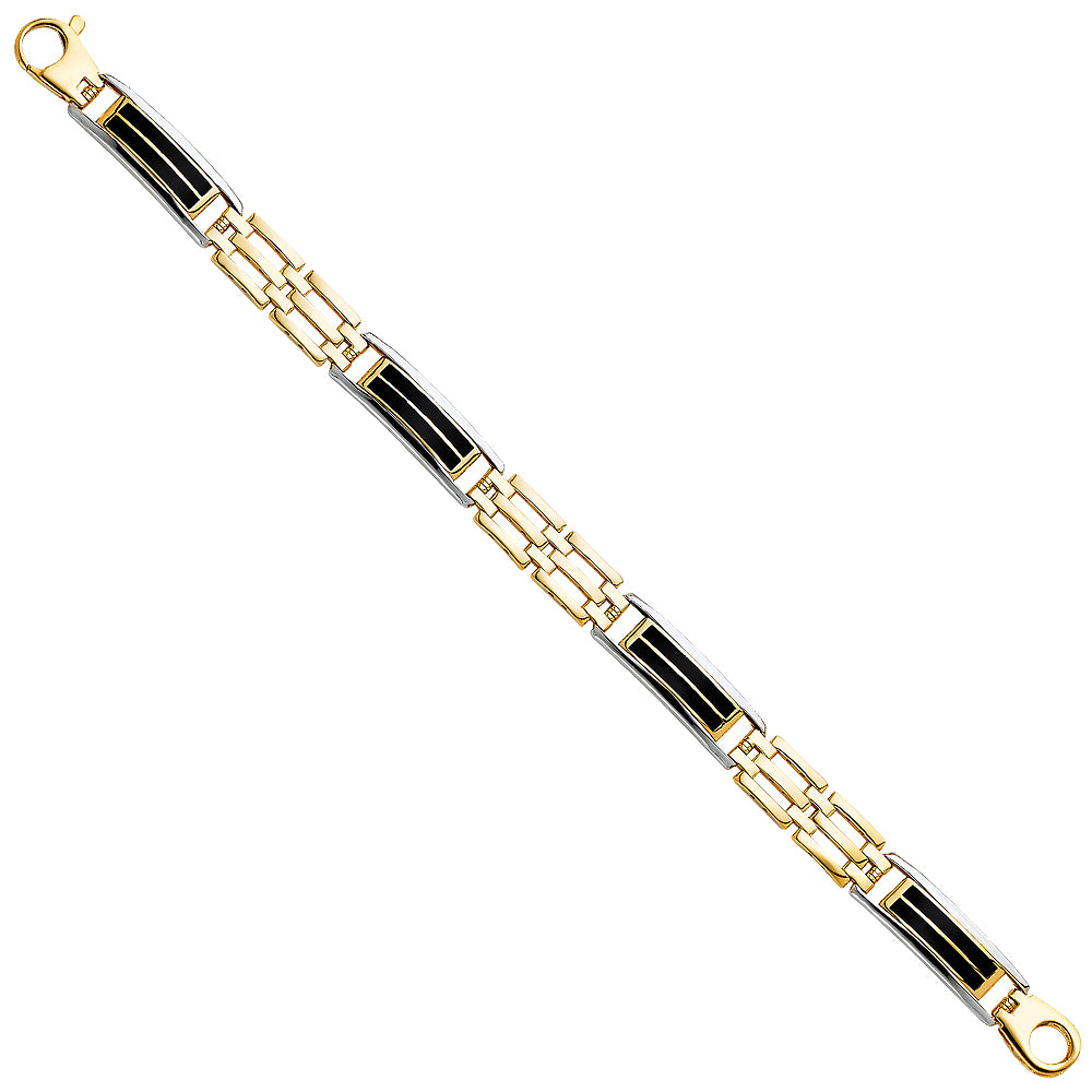 14K Yellow Gold Men's & Link Bracelet - AB518