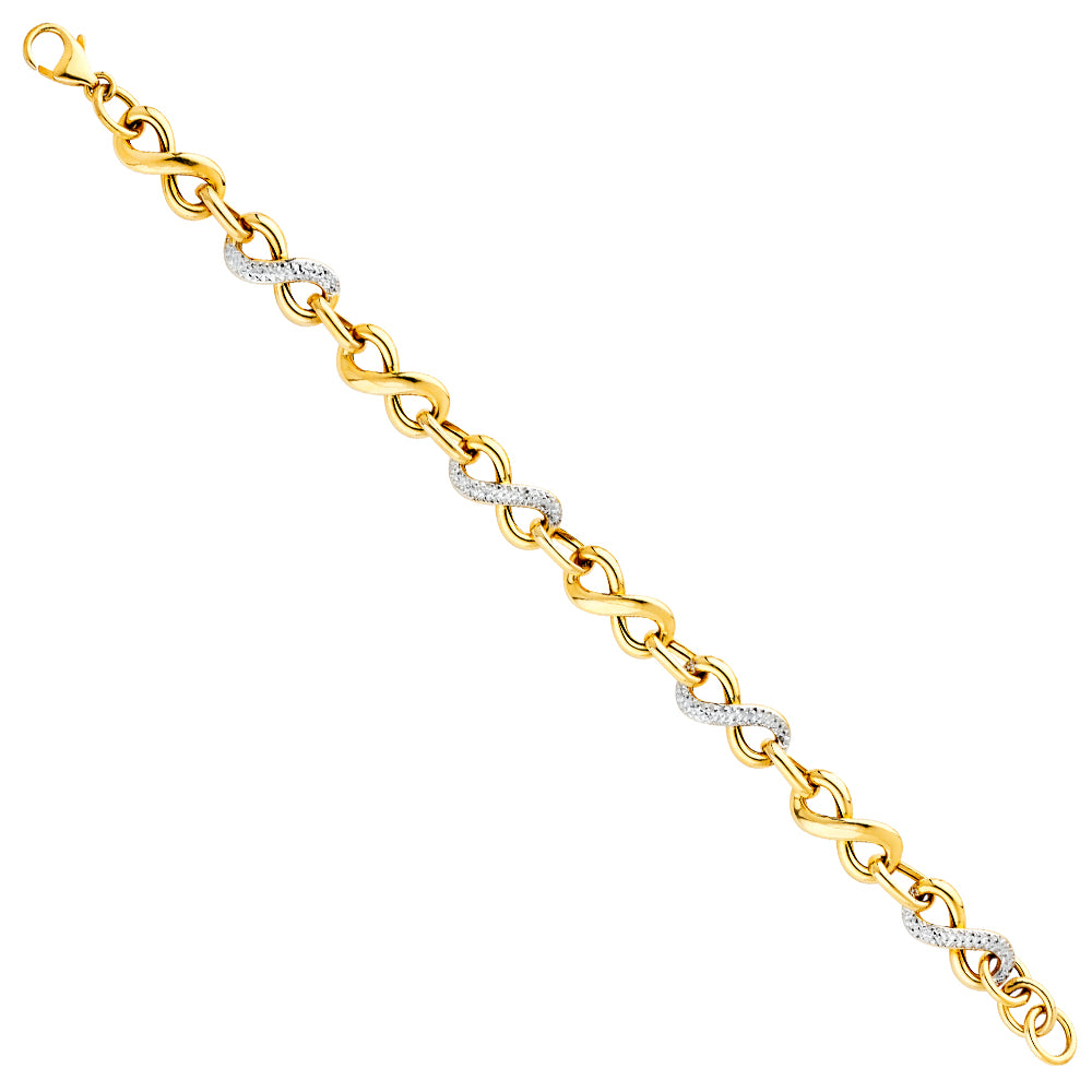 14K Yellow Gold Assorted Fancy Bracelet - AB539