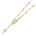 14K Yellow Gold Rosary Necklace & Bracelet 4mm - AB546