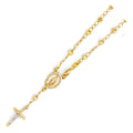 14K Yellow Gold Rosary Necklace & Bracelet 4mm - AB547