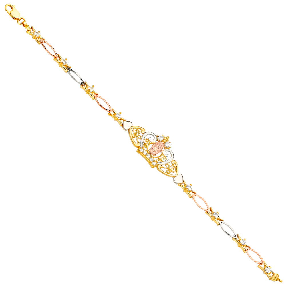 14K Yellow Gold Religious Bracelet - AB584
