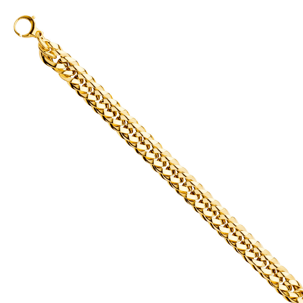 14K Yellow Gold Hollow Necklace & Bracelet - AB586