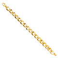 14K Yellow Gold Hollow Necklace & Bracelet - AB587