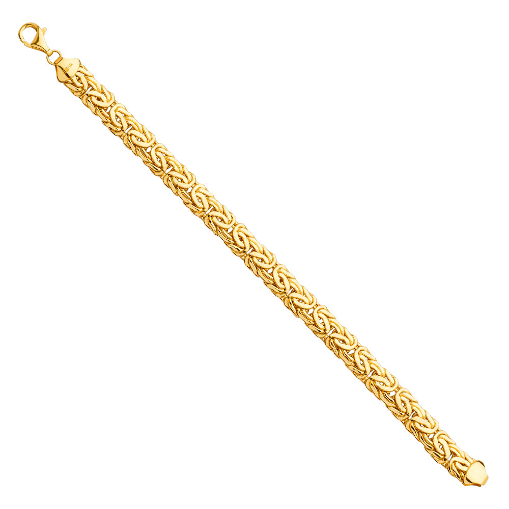 14K Yellow Gold Hollow Necklace & Bracelet - AB588