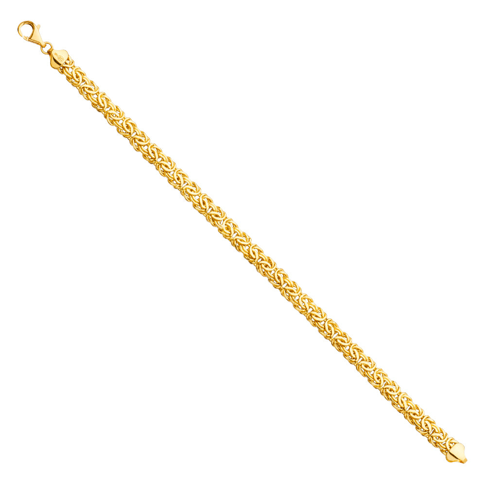 14K Yellow Gold Hollow Necklace & Bracelet - AB589