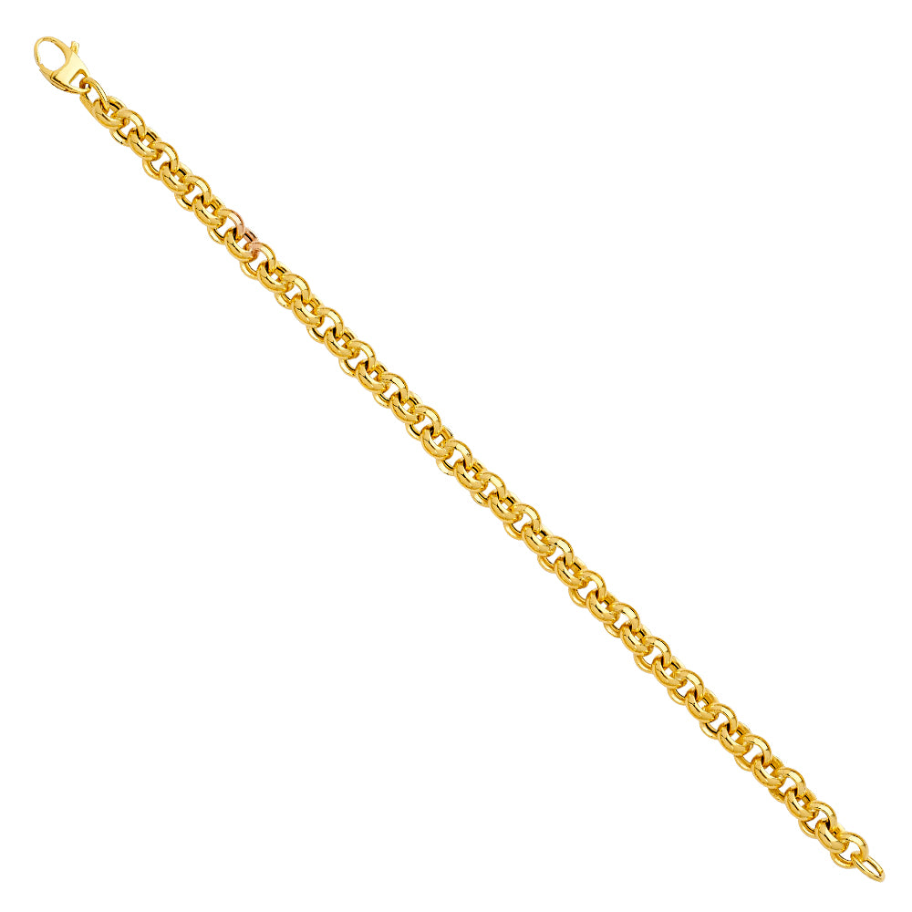 14K Yellow Gold Hollow Necklace & Bracelet - AB591