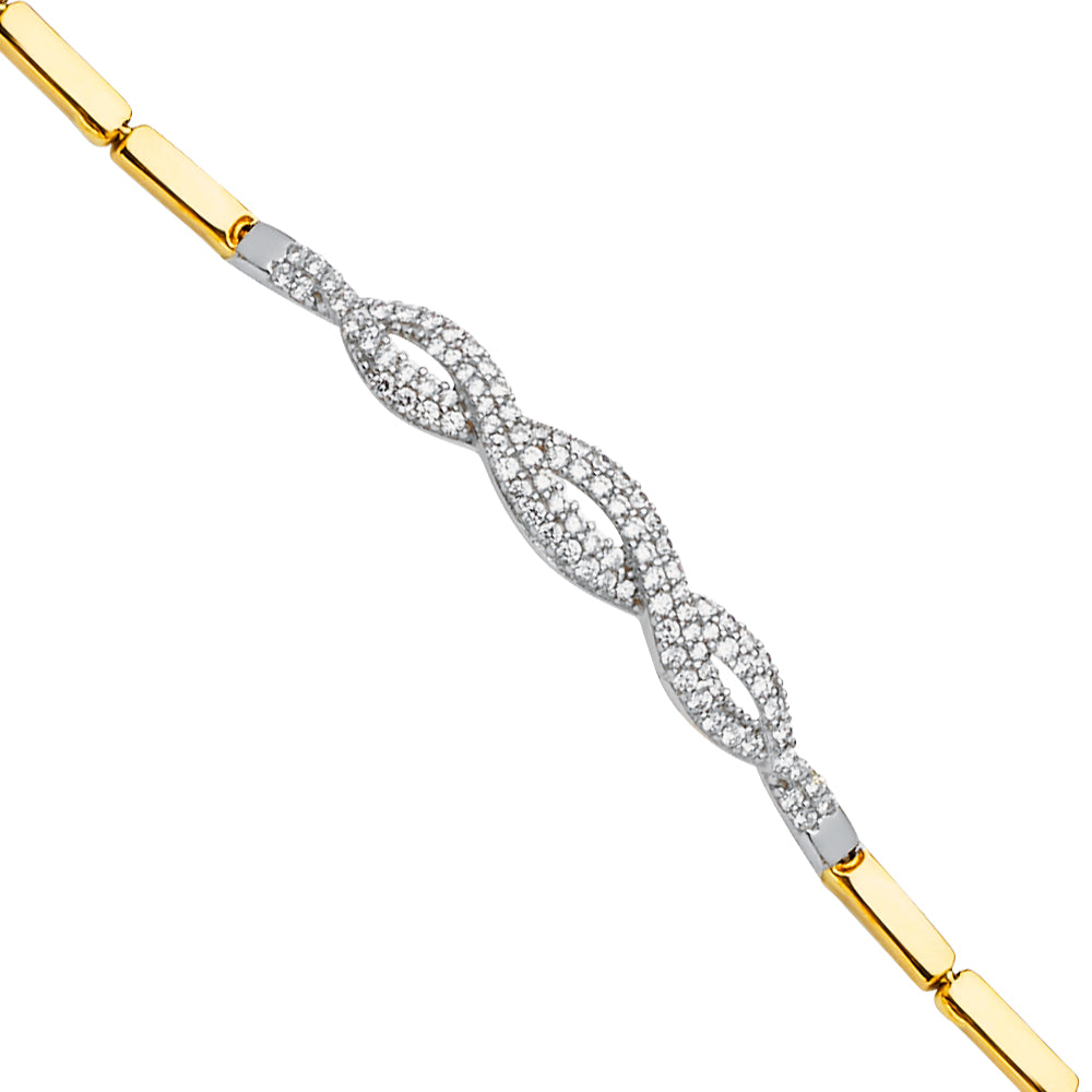 14K Yellow Gold Hollow Necklace & Bracelet - AB600