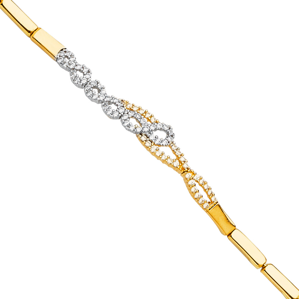 14K Yellow Gold Hollow Necklace & Bracelet - AB602