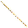 14K Yellow Gold Hollow Necklace & Bracelet - AB608