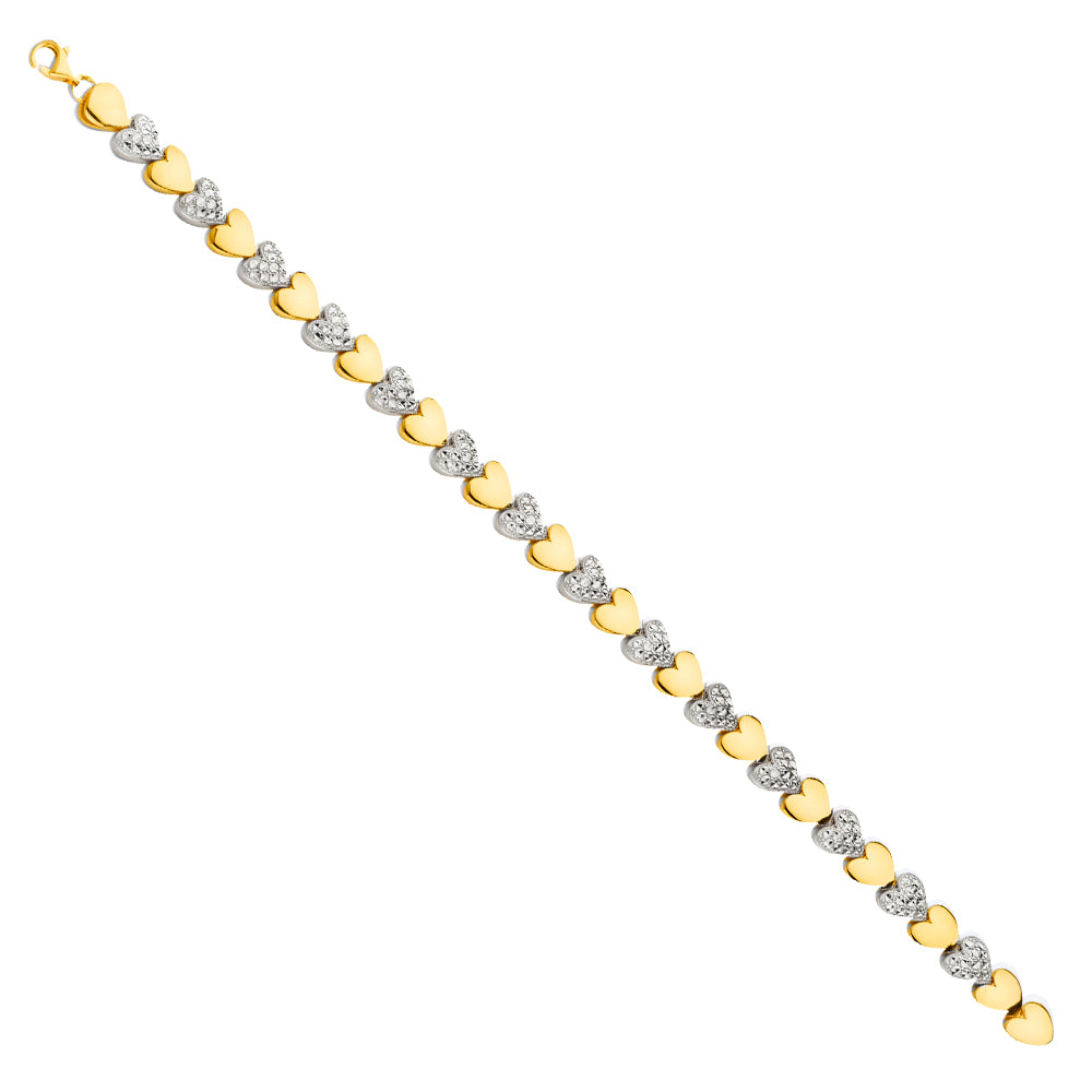 14K Yellow Gold Assorted Fancy Bracelet - AB611