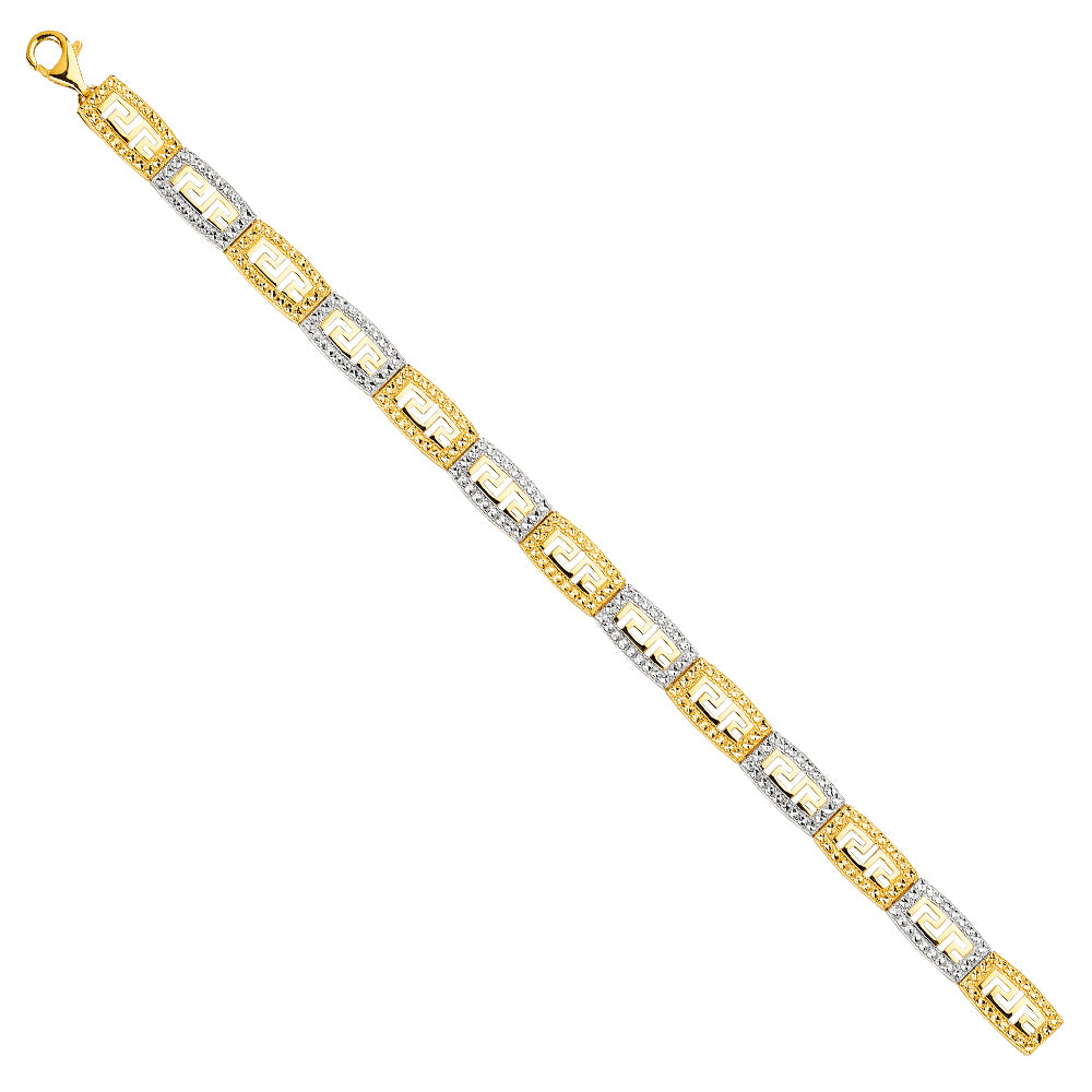 14K Yellow Gold Assorted Fancy Bracelet - AB614