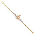 14K Yellow Gold Hollow Necklace & Bracelet - AB616