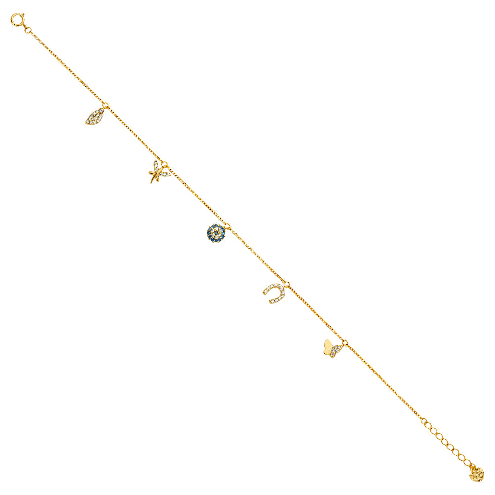 14K Yellow Gold Light Necklace & Bracelet - AB623