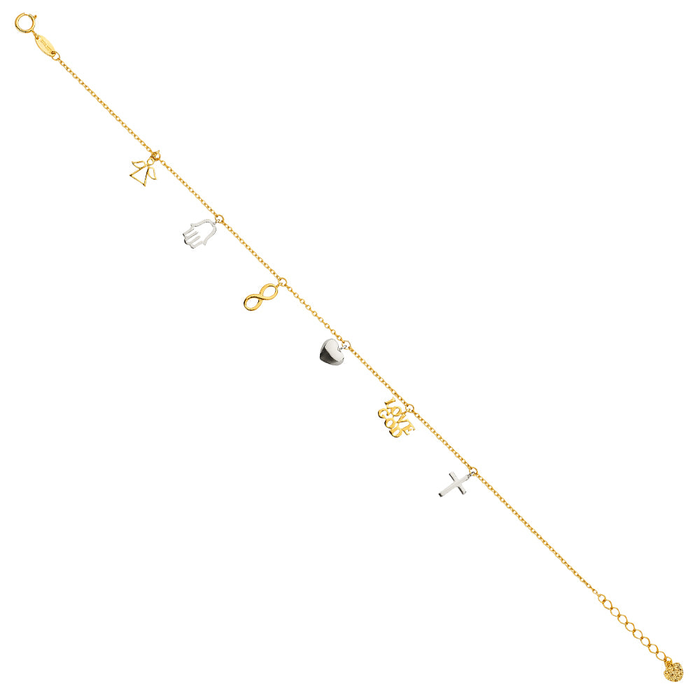 14K Yellow Gold Light Necklace & Bracelet - AB624