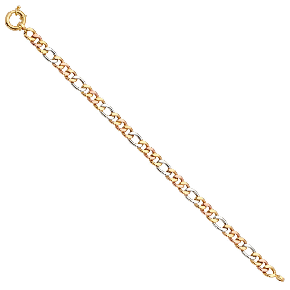 14K Yellow Gold Assorted Fancy Bracelet - AB639
