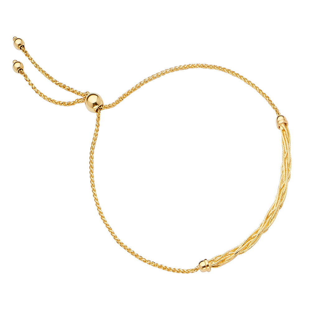14K Yellow Gold Friendship Bracelet - AB653