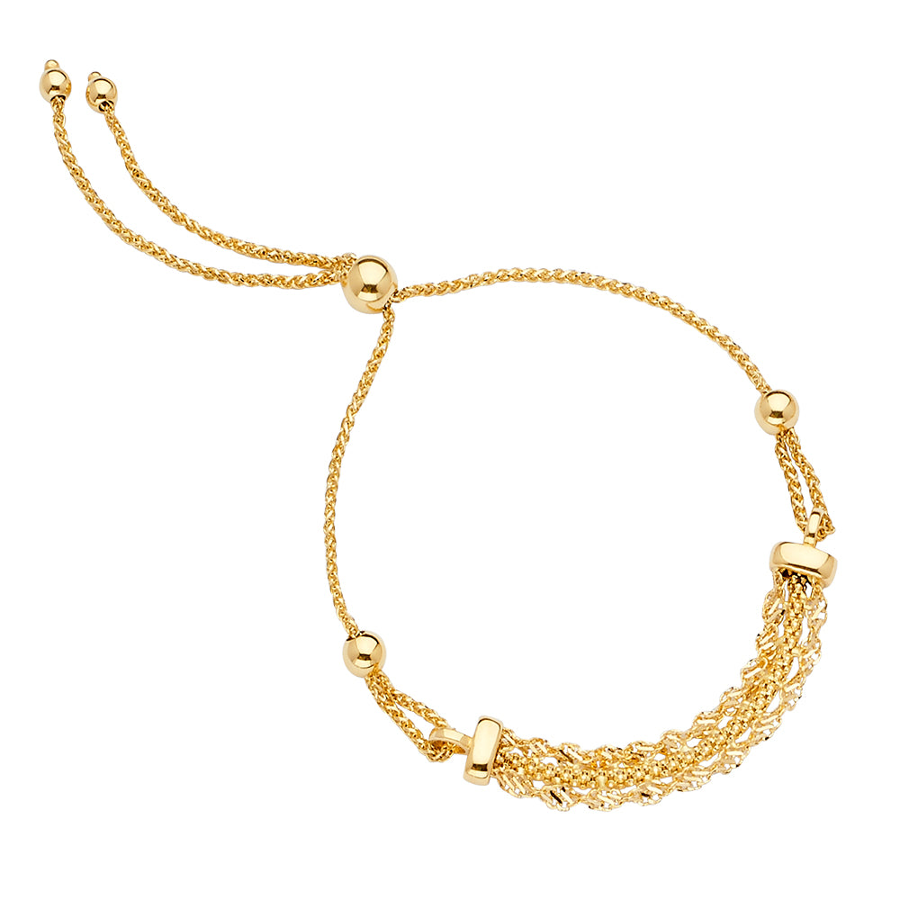 14K Yellow Gold Friendship Bracelet - AB654