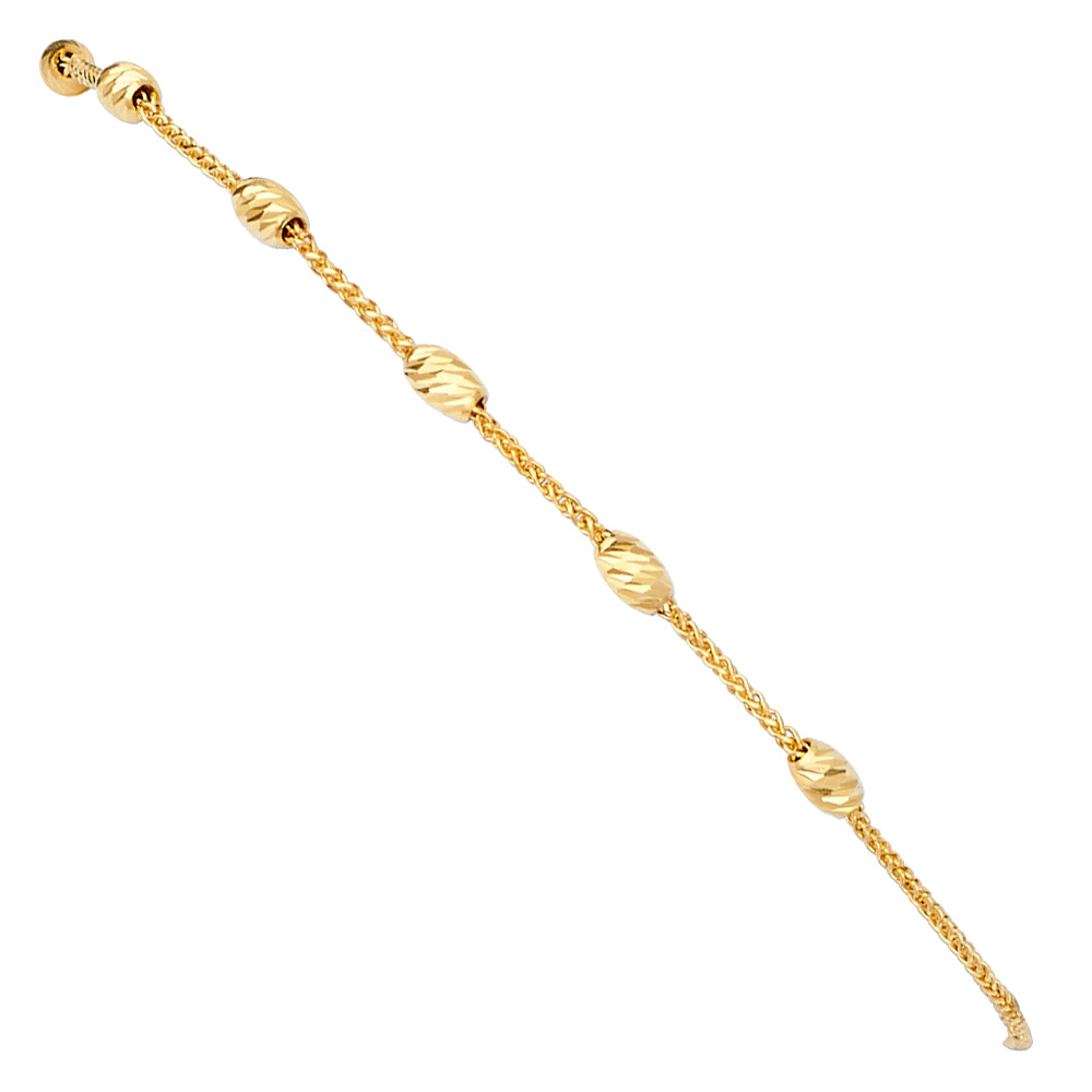 14K Yellow Gold Friendship Bracelet - AB655