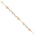 14K Yellow Gold Assorted Fancy Bracelet - AB664