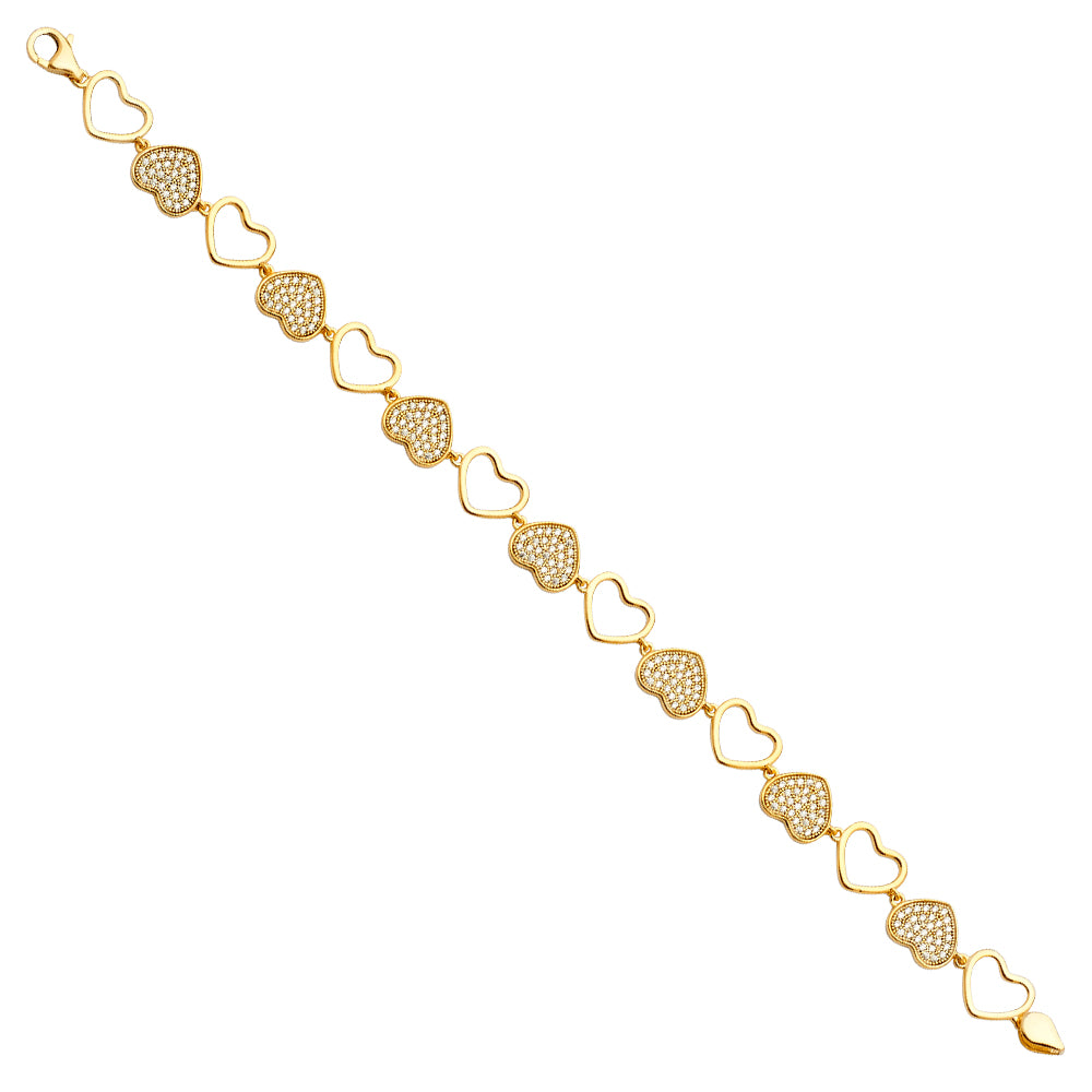 14K Yellow Gold Assorted Fancy Bracelet - AB665