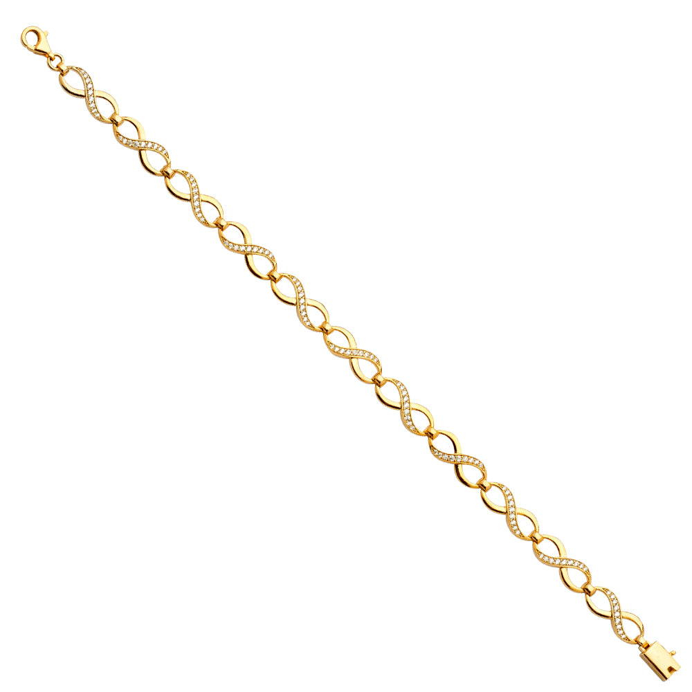 14K Yellow Gold Assorted Fancy Bracelet - AB667