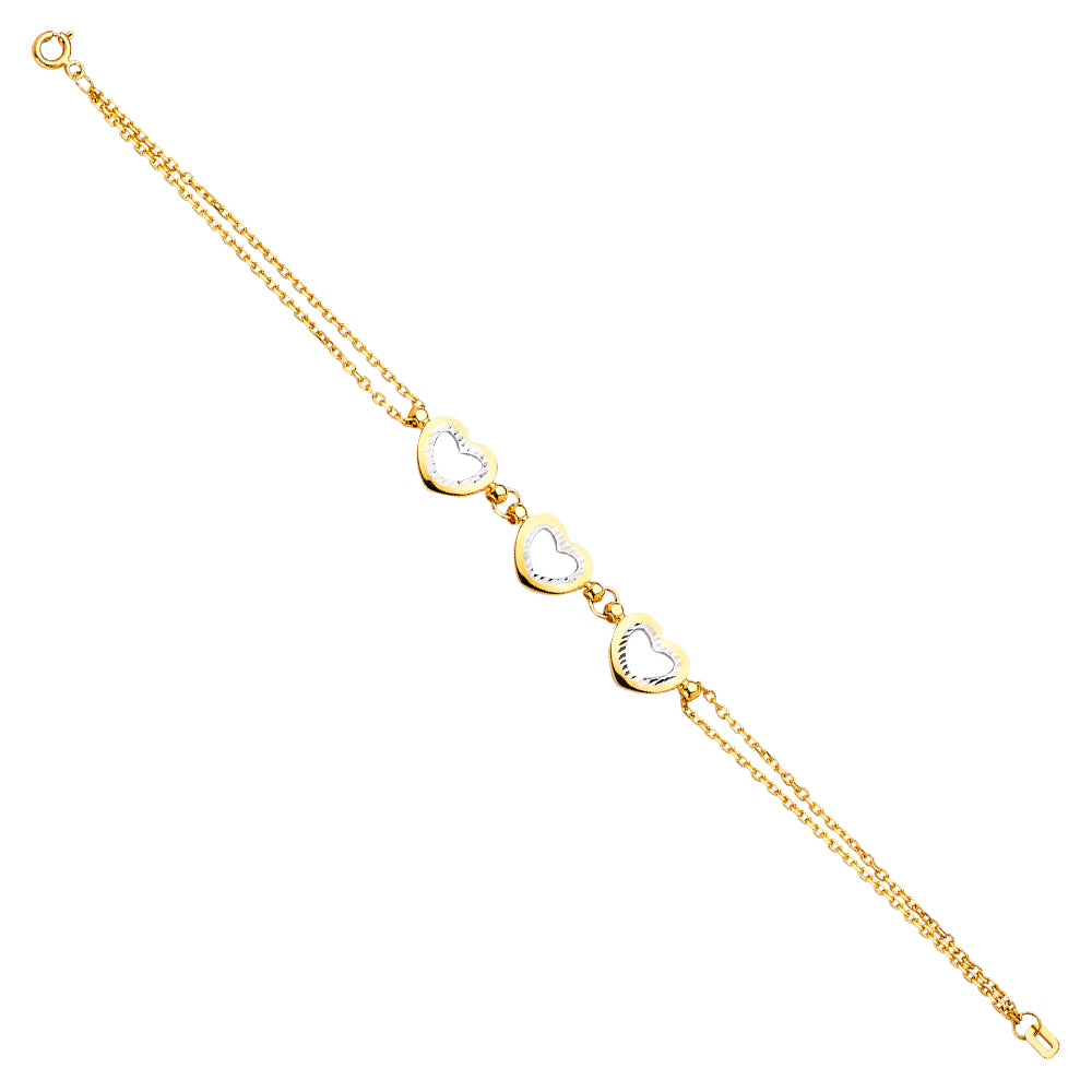 14K Yellow Gold Assorted Fancy Bracelet - AB670