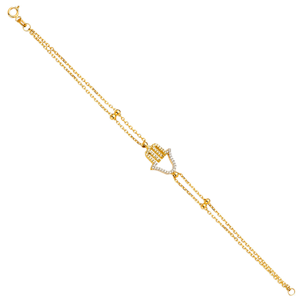 14K Yellow Gold Assorted Fancy Bracelet - AB671