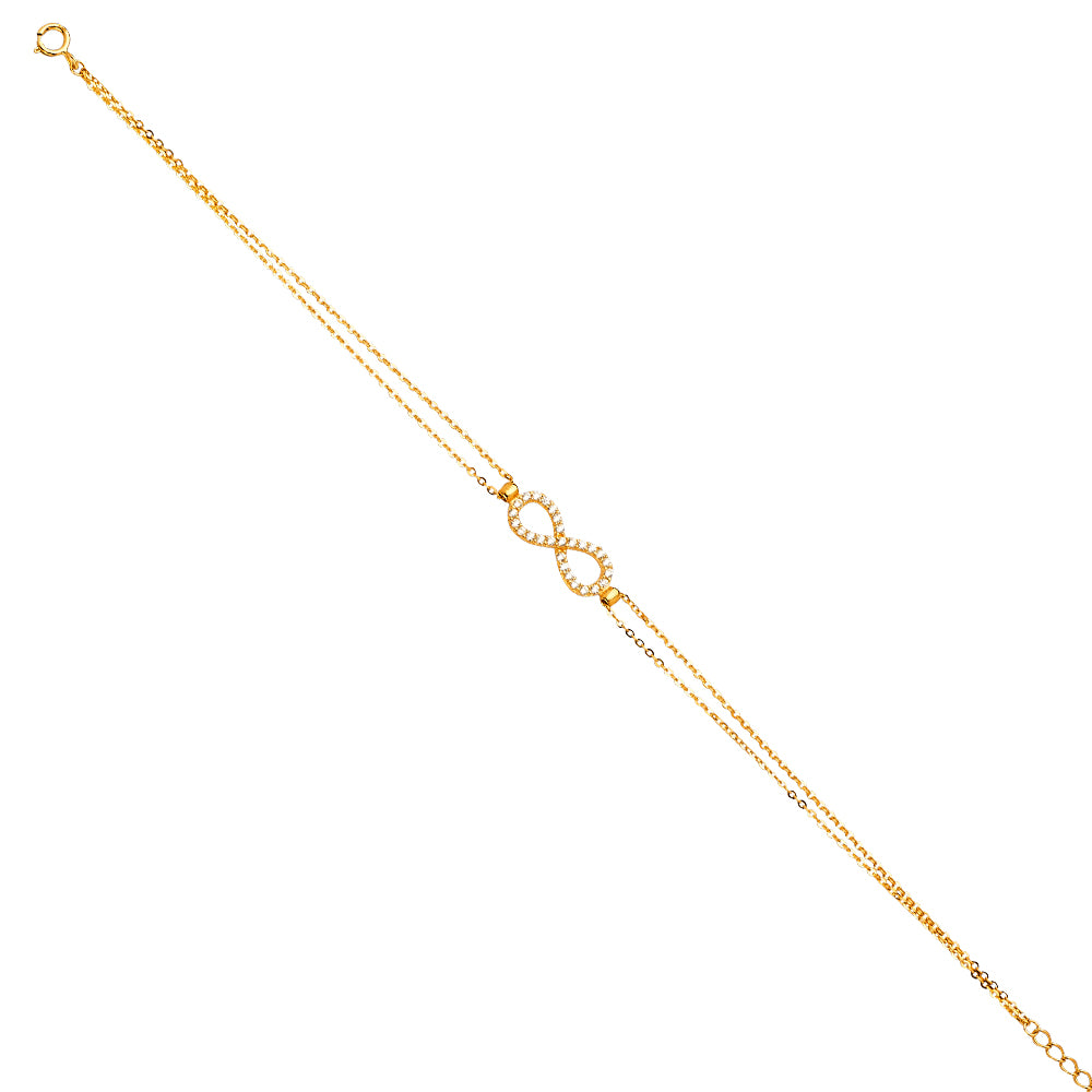 14K Yellow Gold Assorted Fancy Bracelet - AB672