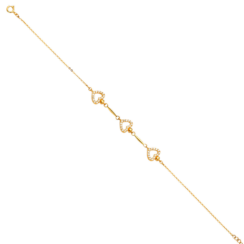 14K Yellow Gold Assorted Fancy Bracelet - AB673