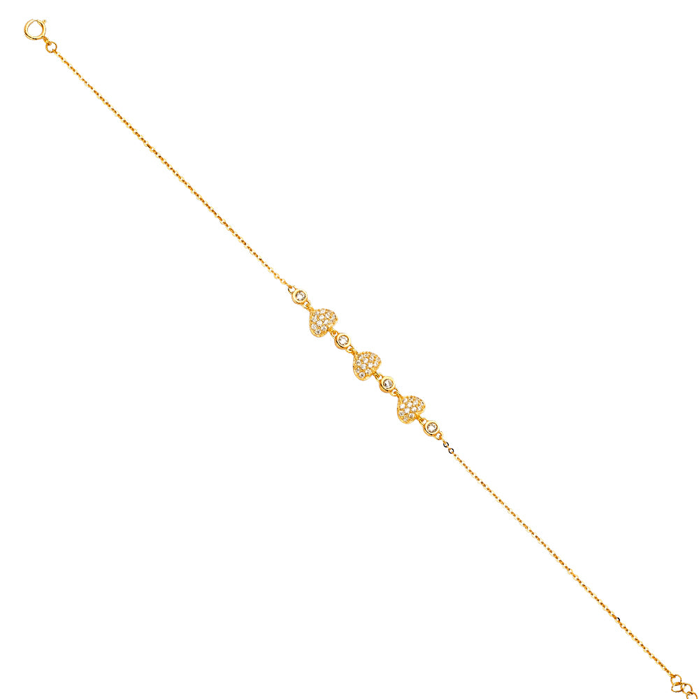14K Yellow Gold Assorted Fancy Bracelet - AB674
