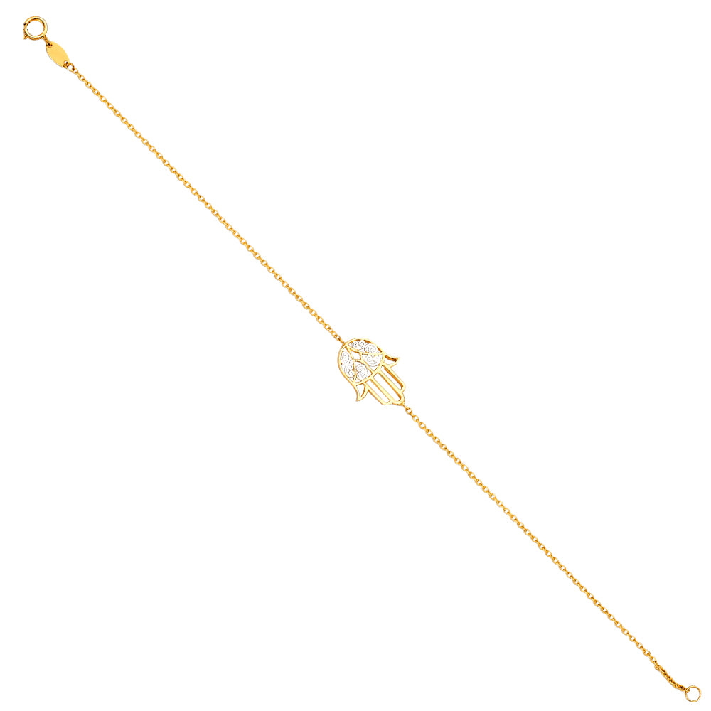 14K Yellow Gold Assorted Fancy Bracelet - AB675