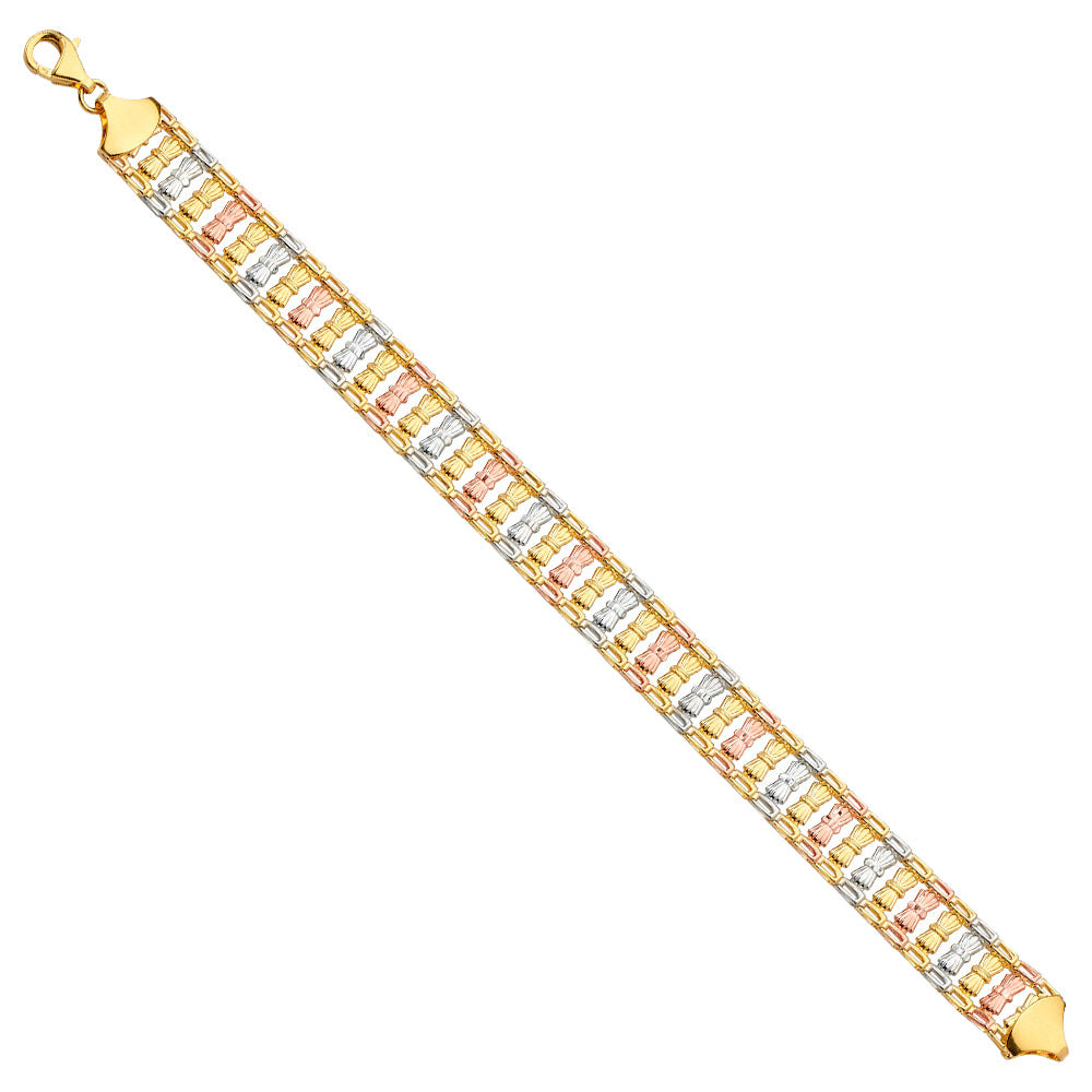 14K Yellow Gold Assorted Fancy Bracelet - AB678