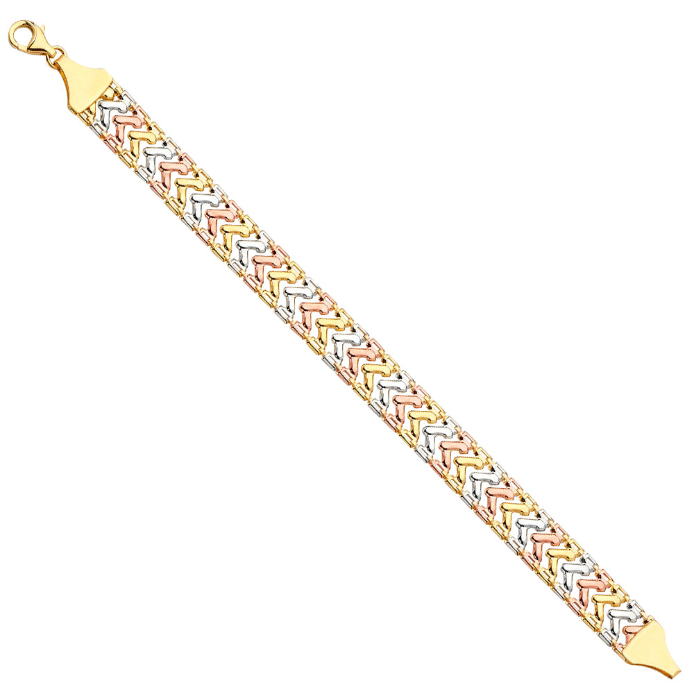 14K Yellow Gold Assorted Fancy Bracelet - AB679