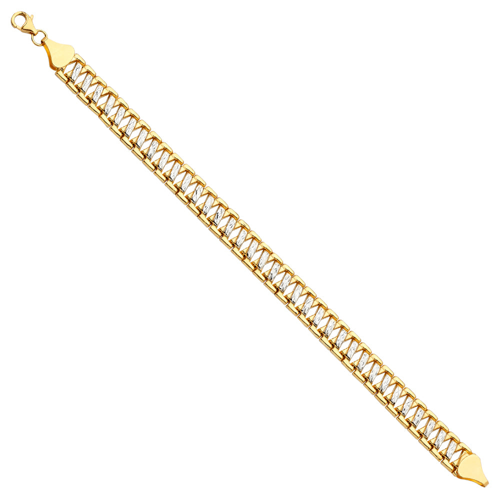 14K Yellow Gold Assorted Fancy Bracelet - AB680