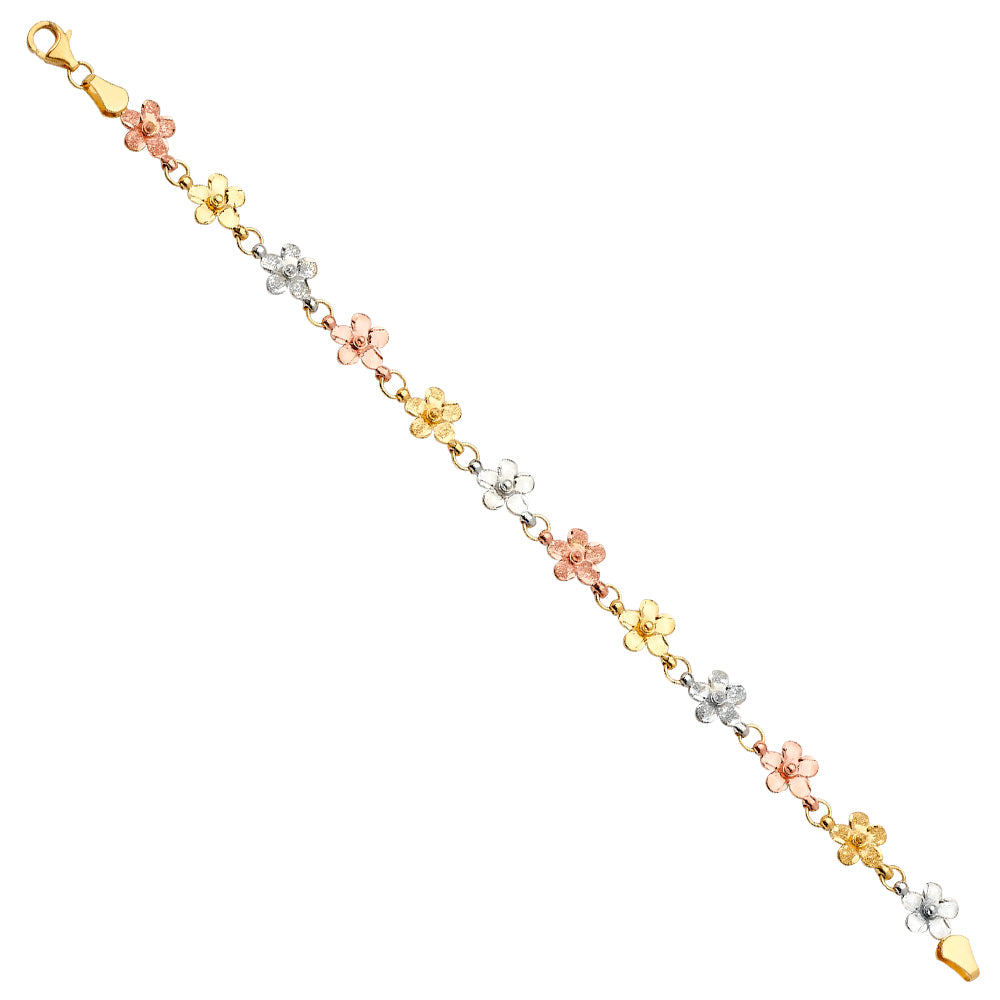 14K Yellow Gold Assorted Fancy Bracelet - AB682